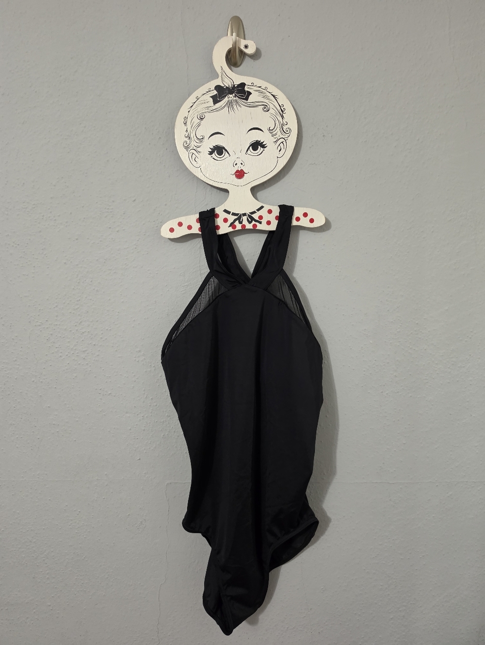 Weissman Dancewear Black Mesh Cutouts Size Large